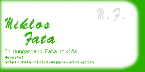 miklos fata business card